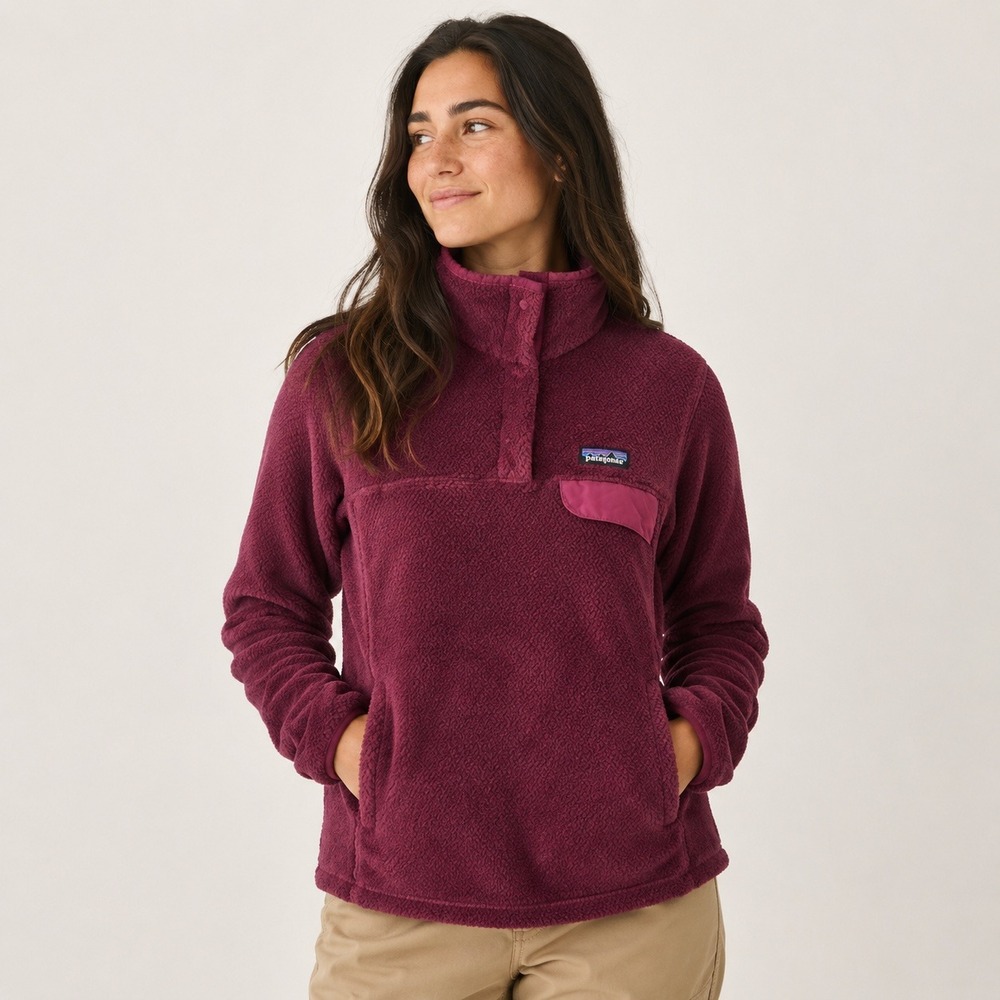 Patagonia Re-Tool Snap-T High Pile Fleece Pullover Burgundy Sz S